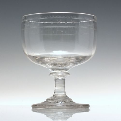 GEORGIAN ENGRAVED GLASS RUMMER C1800 - ADDITIONAL PHOTO 1