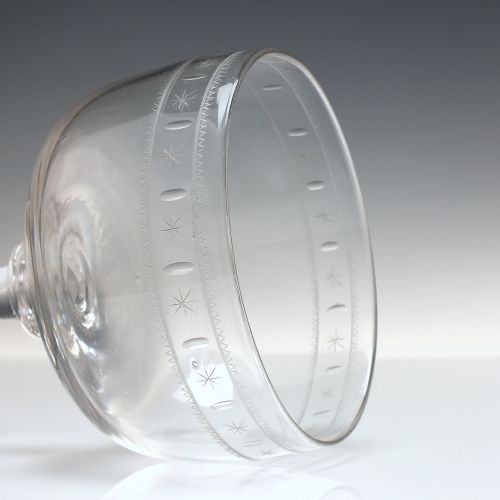 GEORGIAN ENGRAVED GLASS RUMMER C1800 - ADDITIONAL PHOTO 3