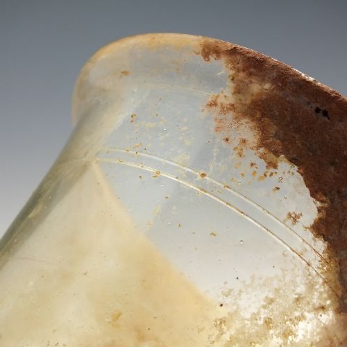 ROMAN GLASS BEAKER WITH WHEEL CUT BANDS 1ST 2ND CENTURY CE - ADDITIONAL PHOTO 5