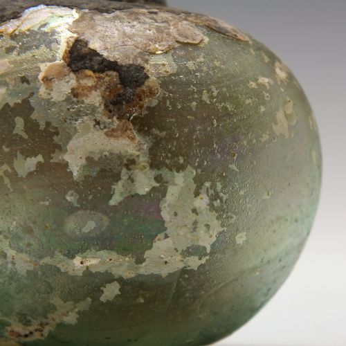 IRIDESCENT ROMAN GLASS BOTTLE 3RD 4TH CENTURY CE - ADDITIONAL PHOTO 5