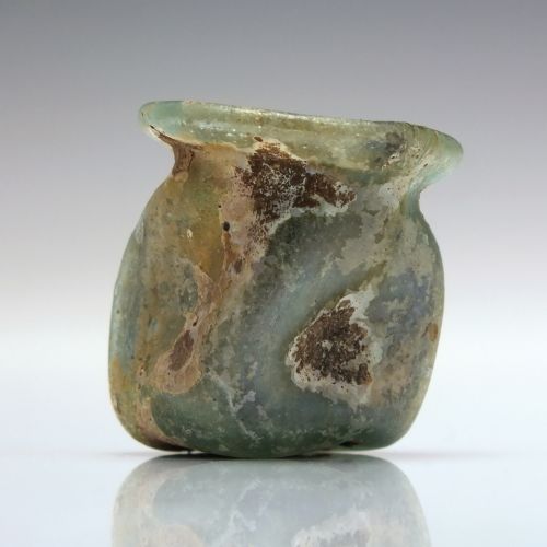 RARE MINIATURE ROMAN GLASS VESSEL 2ND 4TH CENTURY CE - ADDITIONAL PHOTO 1