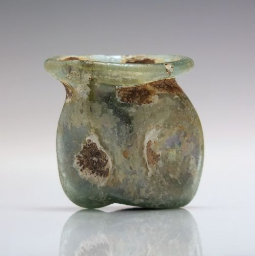 RARE MINIATURE ROMAN GLASS VESSEL 2ND 4TH CENTURY CE - ADDITIONAL PHOTO 2