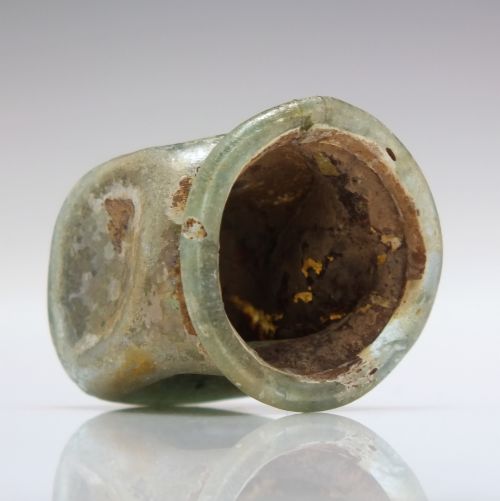 RARE MINIATURE ROMAN GLASS VESSEL 2ND 4TH CENTURY CE - ADDITIONAL PHOTO 3