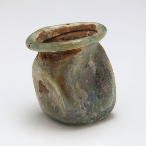 RARE MINIATURE ROMAN GLASS VESSEL 2ND 4TH CENTURY CE - ADDITIONAL PHOTO 5