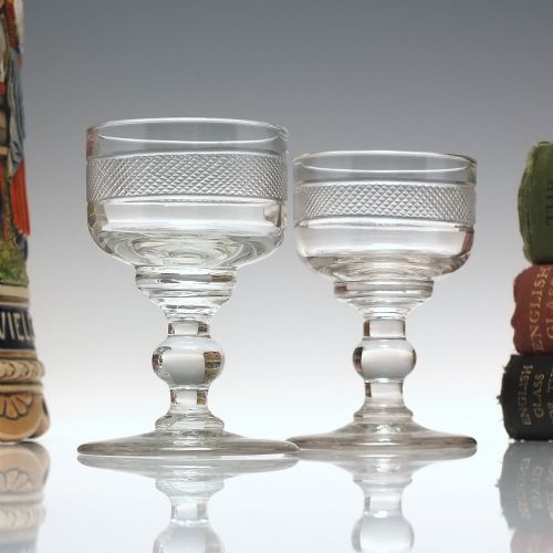 pair 19th century anglo irish port wine glass c1810 - CATEGORY: ANTIQUE GLASS - DATED 1800