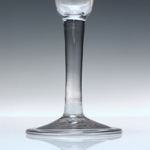 GEORGIAN ENGRAVED PLAIN STEM ALE GLASS C1740 - ADDITIONAL PHOTO 2