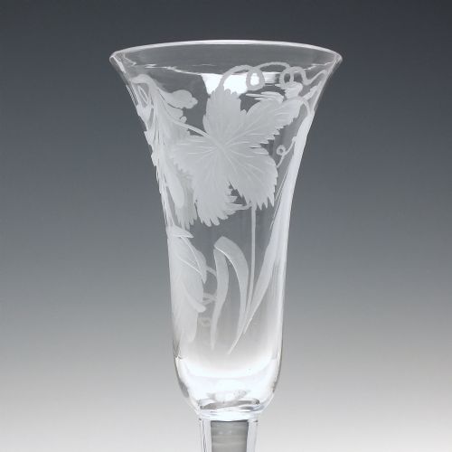 GEORGIAN ENGRAVED PLAIN STEM ALE GLASS C1740 - ADDITIONAL PHOTO 4