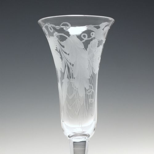 GEORGIAN ENGRAVED PLAIN STEM ALE GLASS C1740 - ADDITIONAL PHOTO 5
