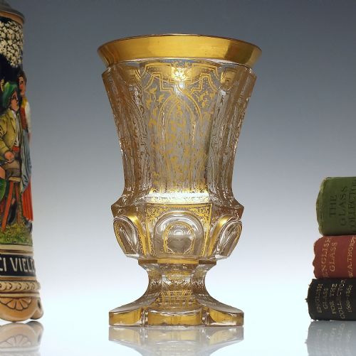 19th century gilded glass rummer c1850 - CATEGORY: ANTIQUE GLASS - DATED 1850