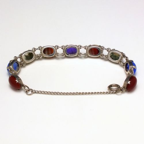 EXCEPTIONAL ANTIQUE SILVER AND SCOTTISH AGATE BRACELET C1920 - ADDITIONAL PHOTO 3