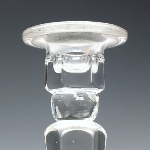 PAIR OF EDWARDIAN CRYSTAL GLASS CANDLESTICKS C1910 - ADDITIONAL PHOTO 3