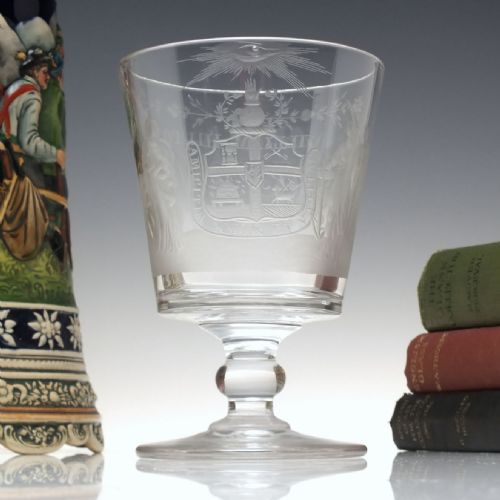 provincial grand master company of odd fellows engraved glass rummer c1837 - CATEGORY: ANTIQUE GLASS - DATED 1800