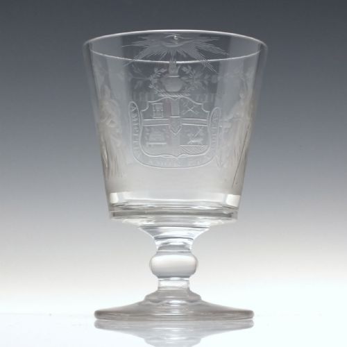 PROVINCIAL GRAND MASTER COMPANY OF ODD FELLOWS ENGRAVED GLASS RUMMER C1837 - ADDITIONAL PHOTO 1