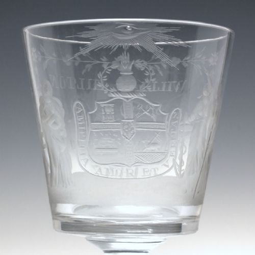 PROVINCIAL GRAND MASTER COMPANY OF ODD FELLOWS ENGRAVED GLASS RUMMER C1837 - ADDITIONAL PHOTO 3