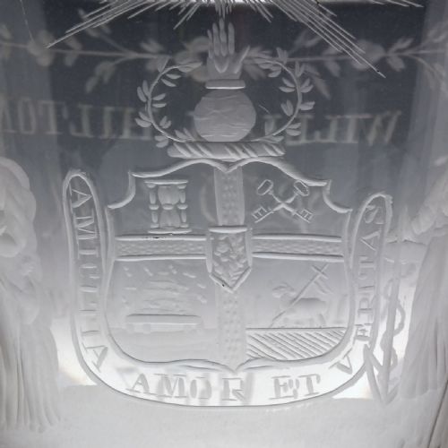 PROVINCIAL GRAND MASTER COMPANY OF ODD FELLOWS ENGRAVED GLASS RUMMER C1837 - ADDITIONAL PHOTO 4