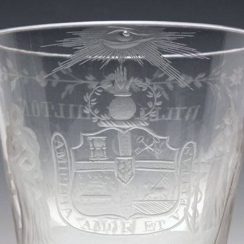 PROVINCIAL GRAND MASTER COMPANY OF ODD FELLOWS ENGRAVED GLASS RUMMER C1837 - ADDITIONAL PHOTO 5