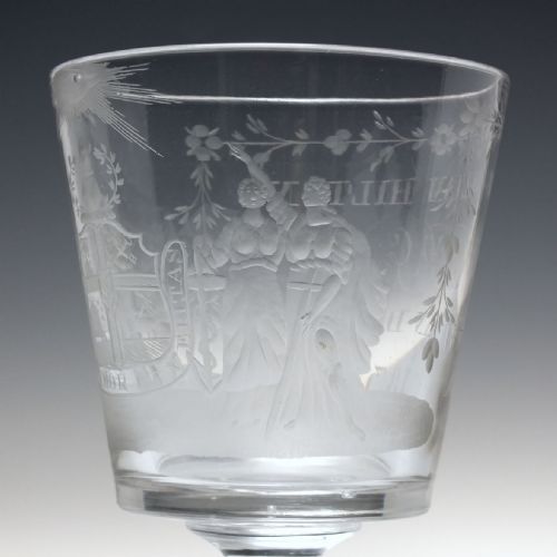 PROVINCIAL GRAND MASTER COMPANY OF ODD FELLOWS ENGRAVED GLASS RUMMER C1837 - ADDITIONAL PHOTO 6