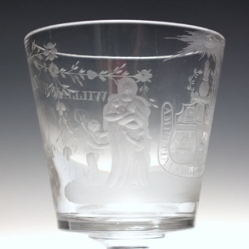 PROVINCIAL GRAND MASTER COMPANY OF ODD FELLOWS ENGRAVED GLASS RUMMER C1837 - ADDITIONAL PHOTO 9