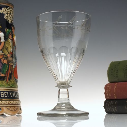 large 19th century engraved glass rummers c1810 - CATEGORY: ANTIQUE GLASS - DATED 1800