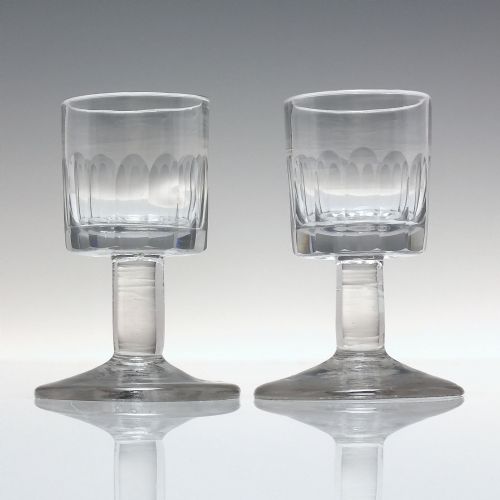 pair of 18th century anglo irish dram glasses c1760 - CATEGORY: ANTIQUE GLASS - DATED 1750