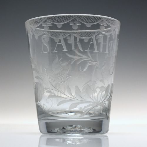 18TH CENTURY ENGRAVED ALE GLASS TUMBLER C1785 - ADDITIONAL PHOTO 1