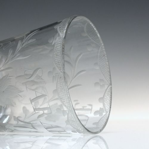18TH CENTURY ENGRAVED ALE GLASS TUMBLER C1785 - ADDITIONAL PHOTO 3