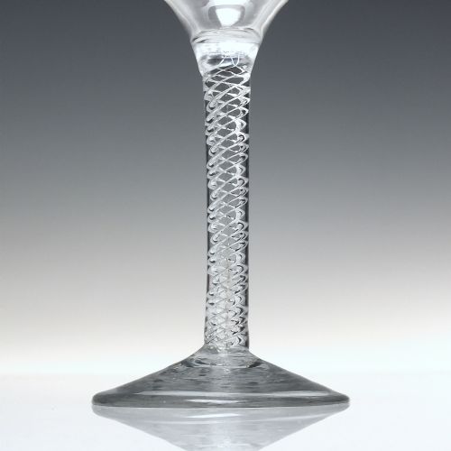 RARE ENGRAVED 18TH CENTURY AIR TWIST WINE GLASS C1750 - ADDITIONAL PHOTO 2