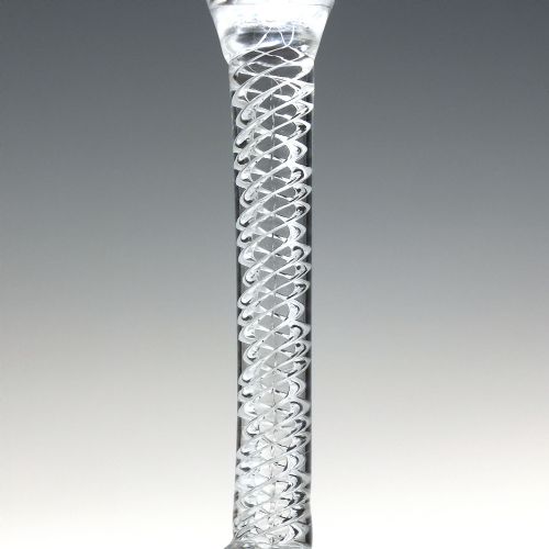 RARE ENGRAVED 18TH CENTURY AIR TWIST WINE GLASS C1750 - ADDITIONAL PHOTO 3