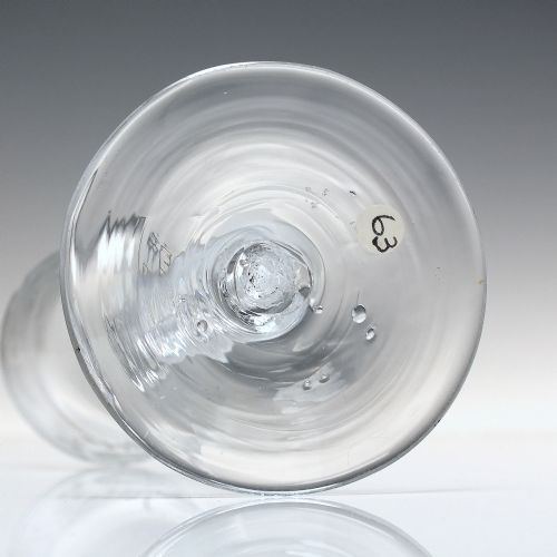 RARE ENGRAVED 18TH CENTURY AIR TWIST WINE GLASS C1750 - ADDITIONAL PHOTO 8