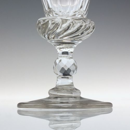 PAIR GEORGIAN GADROONED THISTLE DRAM GLASSES C1820 - ADDITIONAL PHOTO 2