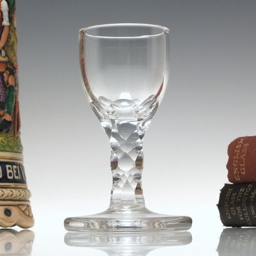facet cut georgian firing glass c1780 - CATEGORY: ANTIQUE GLASS - DATED 1750