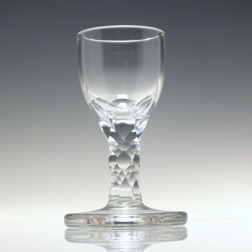 FACET CUT GEORGIAN FIRING GLASS C1780 - ADDITIONAL PHOTO 1