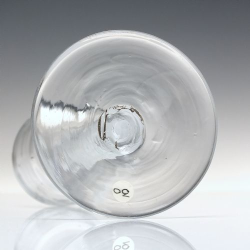ANTIQUE 18TH CENTURY ENGRAVED OPAQUE TWIST WINE GLASS C1760 - ADDITIONAL PHOTO 6