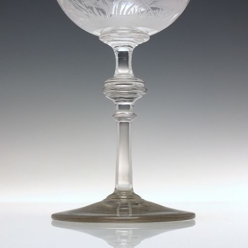 VICTORIAN ENGRAVED WINE GLASS GOBLET C1880 - ADDITIONAL PHOTO 2