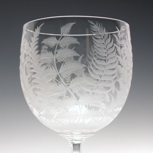 VICTORIAN ENGRAVED WINE GLASS GOBLET C1880 - ADDITIONAL PHOTO 3