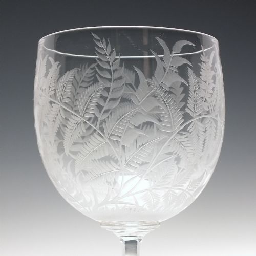 VICTORIAN ENGRAVED WINE GLASS GOBLET C1880 - ADDITIONAL PHOTO 4