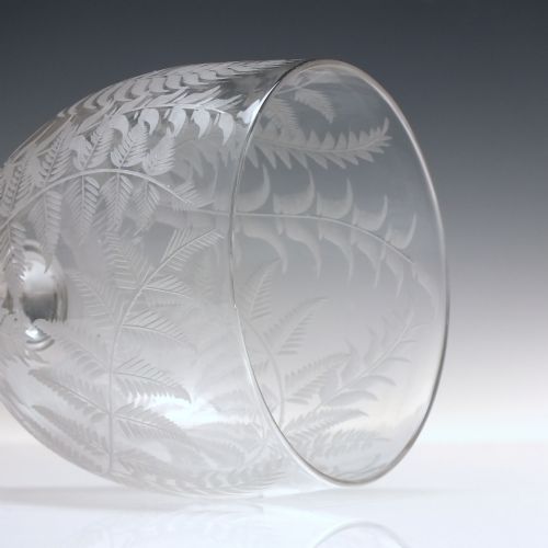 VICTORIAN ENGRAVED WINE GLASS GOBLET C1880 - ADDITIONAL PHOTO 5