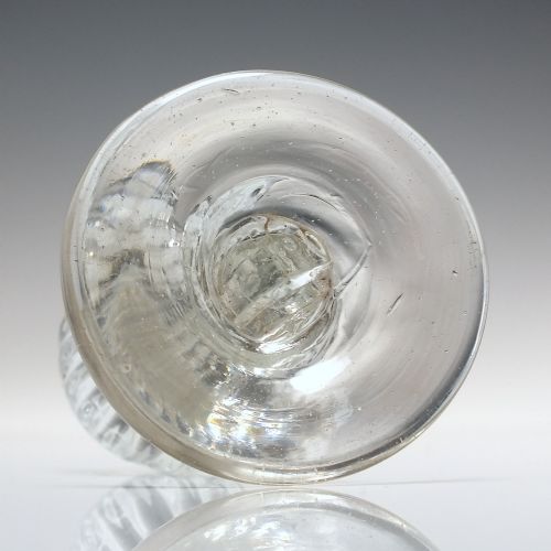 RARE GEORGIAN RIB MOULDED DRAM GLASS C1760 - ADDITIONAL PHOTO 4