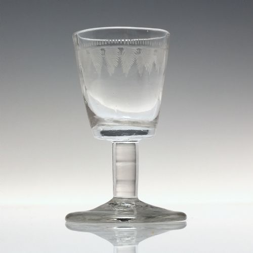 PAIR OF 18TH CENTURY ANGLO IRISH ENGRAVED DRAM GLASSES C1760 - ADDITIONAL PHOTO 1