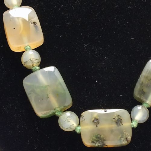RARE SCOTTISH MOSS AGATE NECKLACE C1900 - ADDITIONAL PHOTO 1