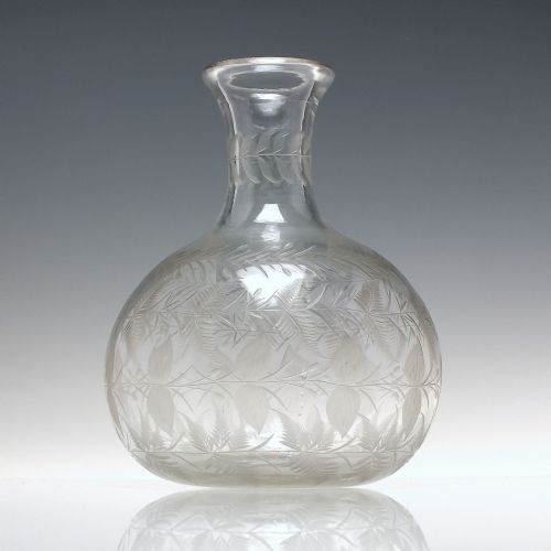 VICTORIAN ENGRAVED GLASS WINE CARAFE C1870 - ADDITIONAL PHOTO 1