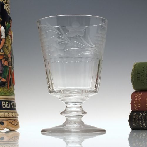 victorian engraved glass rummer c1880 - CATEGORY: ANTIQUE GLASS - DATED 1880