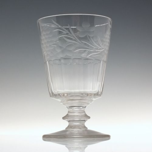 VICTORIAN ENGRAVED GLASS RUMMER C1880 - ADDITIONAL PHOTO 1