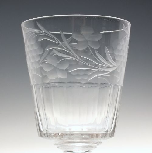 VICTORIAN ENGRAVED GLASS RUMMER C1880 - ADDITIONAL PHOTO 2