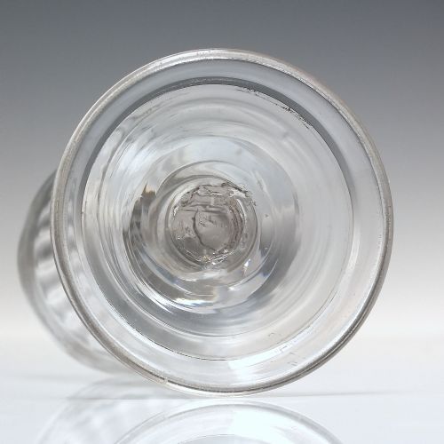 GEORGIAN RIB MOULDED AND ENGRAVED PORT WINE GLASS C1740 - ADDITIONAL PHOTO 4