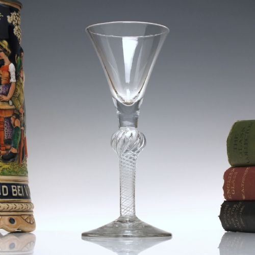 georgian air twist wine glass c1750 - CATEGORY: ANTIQUE GLASS - DATED 1750