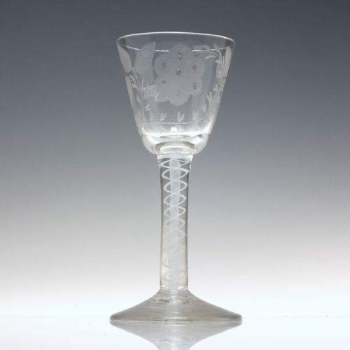 GEORGIAN JACOBITE SYMPATHY OPAQUE TWIST WINE GLASS C1760 - ADDITIONAL PHOTO 1
