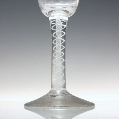 GEORGIAN JACOBITE SYMPATHY OPAQUE TWIST WINE GLASS C1760 - ADDITIONAL PHOTO 2