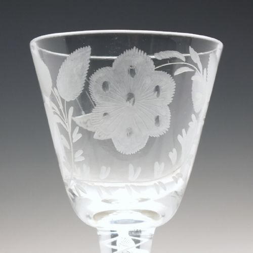 GEORGIAN JACOBITE SYMPATHY OPAQUE TWIST WINE GLASS C1760 - ADDITIONAL PHOTO 4