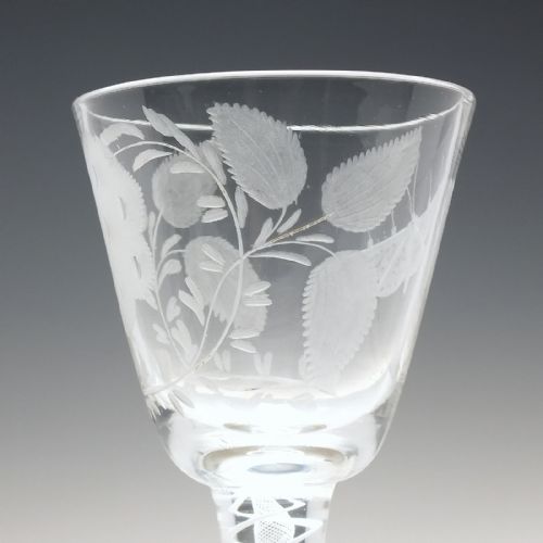 GEORGIAN JACOBITE SYMPATHY OPAQUE TWIST WINE GLASS C1760 - ADDITIONAL PHOTO 5